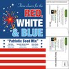 Patriotic Mailable Seed Packets | Custom Red Corn Poppy & Zinnia