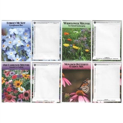 Closeout Flower Seed Packets with Blank Backside