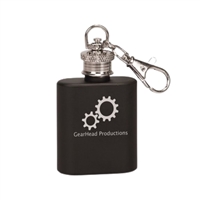 Black Stainless Steel Flask Keychain | 1oz | Custom Engraved Flask Keychain