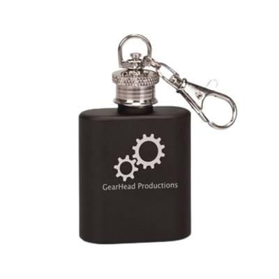 Black Stainless Steel Flask Keychain | 1oz | Custom Engraved Flask Keychain