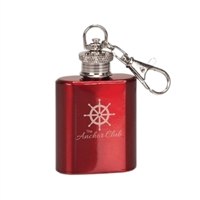 Red Stainless Steel Flask Keychain | 1oz | Custom Engraved Flask Keychain