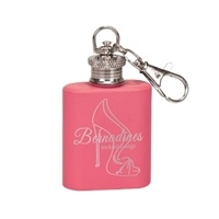 Pink Stainless Steel Flask Keychain | 1oz | Custom Engraved Flask Keychain