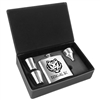 Stainless Steel Flask Gift Set with Leatherette Box | 6oz | Custom Engraving Available