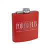 Matte Red Powder Coated Stainless Steel Flask | 6oz | Custom Engraving | Full-Color Printing
