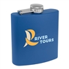 Matte Blue Stainless Steel Flask | Custom 6oz Flask with UV Printing or Engraving