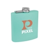 Matte Teal Powder Coated Stainless Steel Flask | 6oz | Custom Engraving | UV Printing