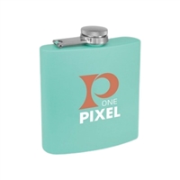 Matte Teal Powder Coated Stainless Steel Flask | 6oz | Custom Engraving | UV Printing