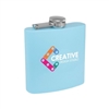 Matte Light Blue Powder Coated Stainless Steel Flask | 6oz | Custom Engraving | UV Printing