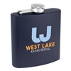 Matte Navy Blue Stainless Steel Flask | Custom 6oz Flask with UV Printing or Engraving