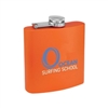Matte Orange Powder Coated Stainless Steel Flask | 6oz | Custom Engraving & UV Printing