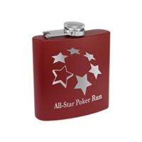 Matte Maroon Powder Coated Stainless Steel Flask | 6oz | Custom Engraving | UV Printing