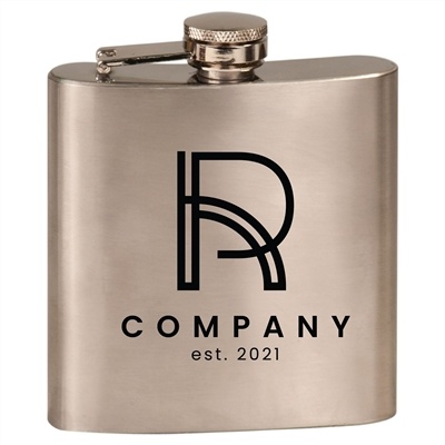 Laser Engraved Stainless Steel Flask | 6oz | Customizable | Food Grade