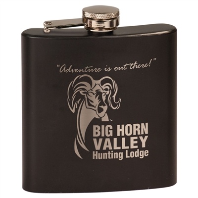 Matte Black Stainless Steel Flask | 6oz | Custom Engraving & Food Grade