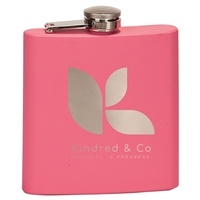 Matte Pink Stainless Steel Flask | 6oz | Custom Laser Engraving | Food Grade