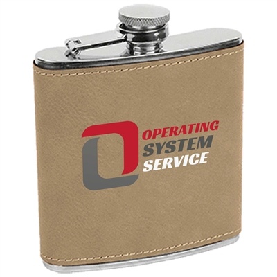 Leatherette Stainless Steel | Light Brown | Custom Engraved Promotional Gift