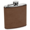 Personalized Leatherette Stainless Steel Flask | Dark Brown 6oz