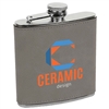 Leatherette Stainless Steel Flask | Gray | Custom Engraved Promotional Gift