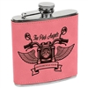 Leatherette Stainless Steel Flask | Pink | Custom Engraved Flask for Gifts & Promotions