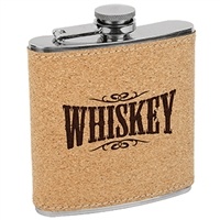 Personalized Agglomerated Cork Stainless Steel Flask | 6oz Custom Flask