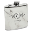 Leatherette Stainless Steel Flask | Marble | Custom Engraved Promotional Gift