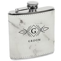 Leatherette Stainless Steel Flask | Marble | Custom Engraved Promotional Gift