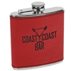 Leatherette Stainless Steel Flask | Red | Custom Engraved Promotional Gift