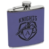 Leatherette Stainless Steel Flask | Purple | Custom Engraved Promotional Gift