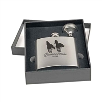 Stainless Steel 6oz Flask Gift Set | Laser Engraved | Custom Engraved Flask Set