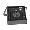 Laser Engraved Black Stainless Steel Flask Gift Set | 6oz | Custom Engraving Available