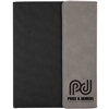Gray Leatherette & Black Canvas Padfolio | Laser Engraved Corporate Gift