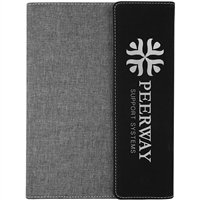 Black | Silver Leatherette | Gray Canvas Padfolio | Custom Laser Engraved