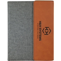 Rawhide Leatherette & Gray Canvas Padfolios | Custom Executive Gifts