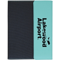 Teal Leatherette & Black Canvas Padfolio | Stylish Executive Gifts