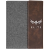 Rustic & Silver Leatherette & Gray Canvas Padfolios | Custom Executive Gifts