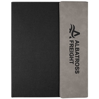 Gray Leatherette & Black Canvas Padfolio | Premium Engraved Corporate Gift