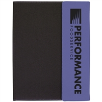 Purple Leatherette & Black Canvas Padfolio | Custom Engraved Corporate Gift