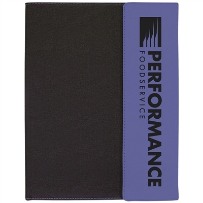 Purple Leatherette & Black Canvas Padfolio | Custom Engraved Corporate Gift