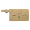 Light Brown Leatherette Luggage Tag | Custom Laser Engraved or UV Printed