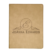 Leatherette Light Brown Padfolio | Custom Laser Engraved Executive Folder