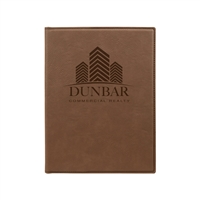 Dark Brown Leatherette Padfolio | Custom Engraved Corporate Gift