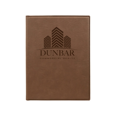 Dark Brown Leatherette Padfolio | Custom Engraved Corporate Gift