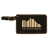 Black | Gold Leatherette Luggage Tag | Custom Laser Engraved | UV Printed