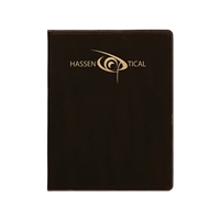 Black/Gold Leatherette Padfolio | Custom Engraved Corporate Gift