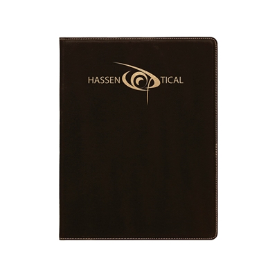 Black/Gold Leatherette Padfolio | Custom Engraved Corporate Gift