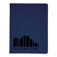 Leatherette Blue & Black Padfolio | Custom Laser Engraved Executive Folder