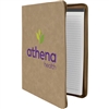 Leatherette Light Brown Zipper Padfolio | Executive Promotional Padfolio