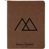 Leatherette Dark Brown Zipper Padfolio | Executive Promotional Padfolio