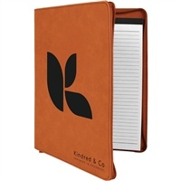 Leatherette Rawhide Zipper Padfolio | Executive Promotional Padfolio