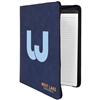 Leatherette Blue/Black Zipper Padfolio | Executive Promotional Padfolio