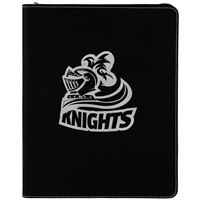Leatherette Dark Brown Zipper Padfolio | Executive Promotional Padfolio